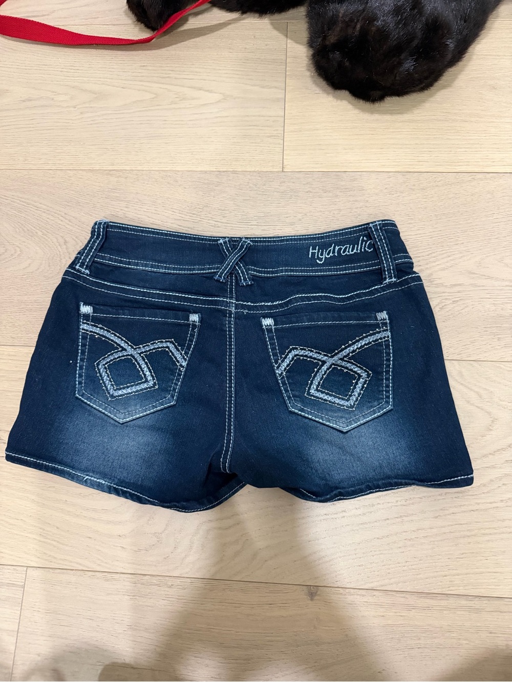 Hydraulic Dark Indigo Women's Denim Shorts with Embroidered Back Pockets